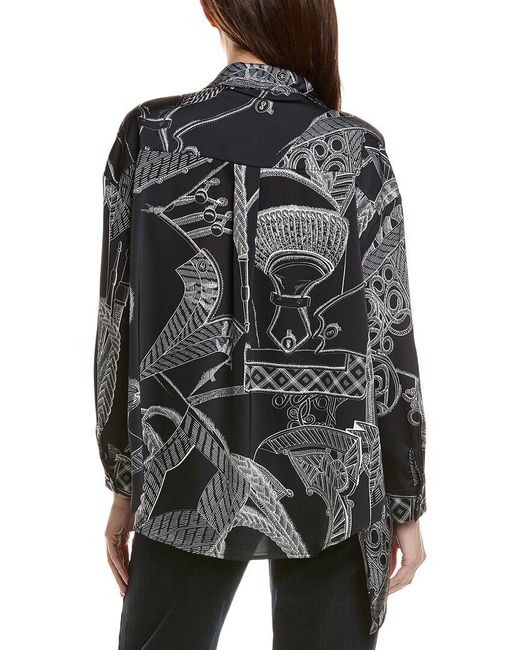 Beulah London Black Long Sleeve Blouse