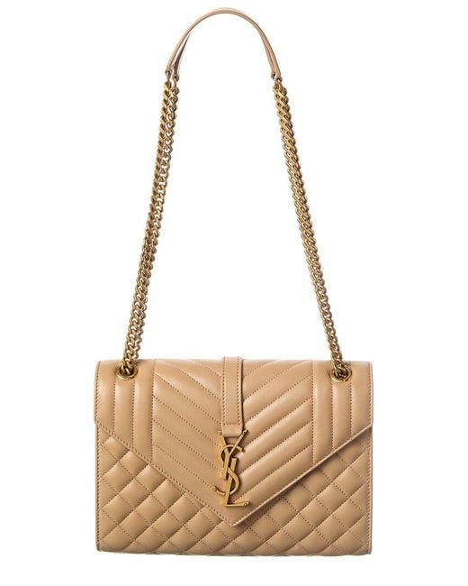 Saint Laurent Natural Envelope Medium Leather Envelope Bag
