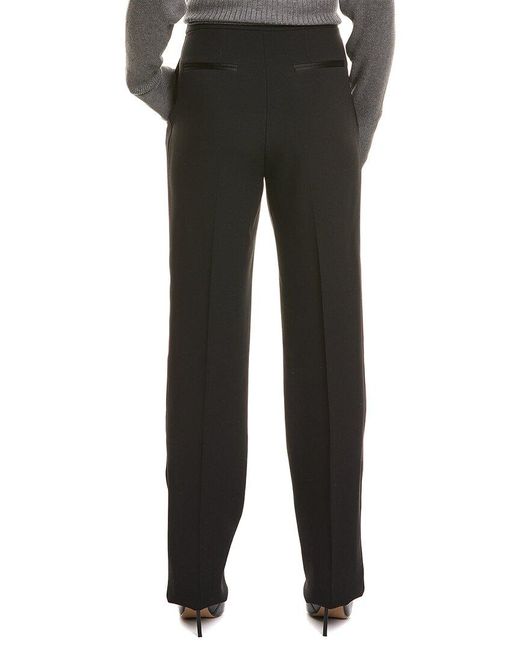 Michael Kors Black Mika Pleated Tuxedo Trousers
