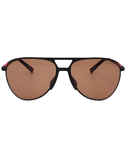 Prada Brown Ps53Zs 59Mm Sunglasses for men