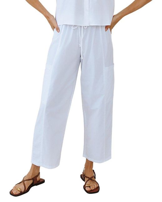 Bella Dahl Blue Side Pocket Seamed Relaxed Fit Pant