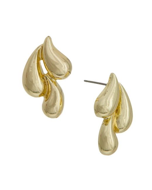 Adornia Metallic Plated 3-Teardrop Stud Earrings