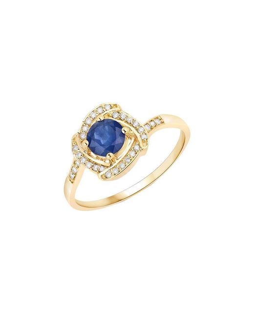 Diana M Blue Fine Jewelry 14k 0.73 Ct. Tw. Diamond & Sapphire Ring