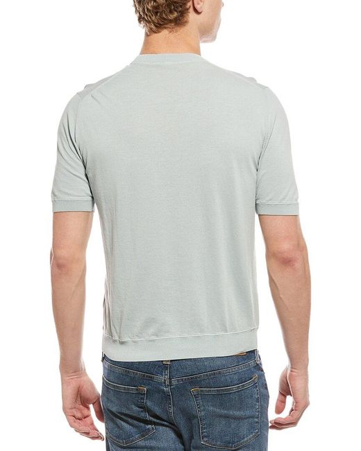 Eleventy Gray Short Sleeves Round Neck Sweater for men