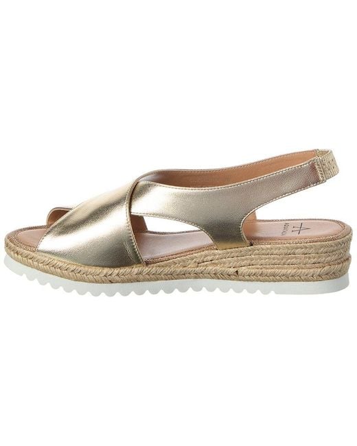 Aquatalia Metallic Adelina Waterproof Leather Espadrille Sandal