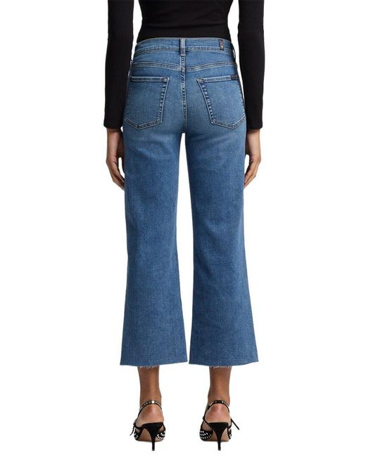 7 For All Mankind Blue Cropped Alexa Clara Ankle Crop Jean