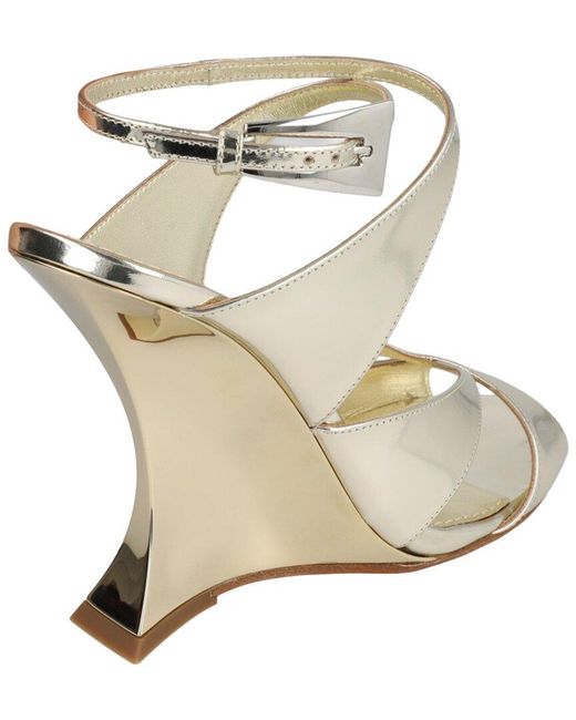 Paris Texas Metallic Laila Leather Wedge Sandal