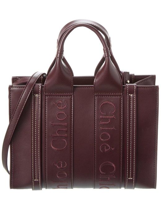 Chloé Purple Woody Small Leather Tote