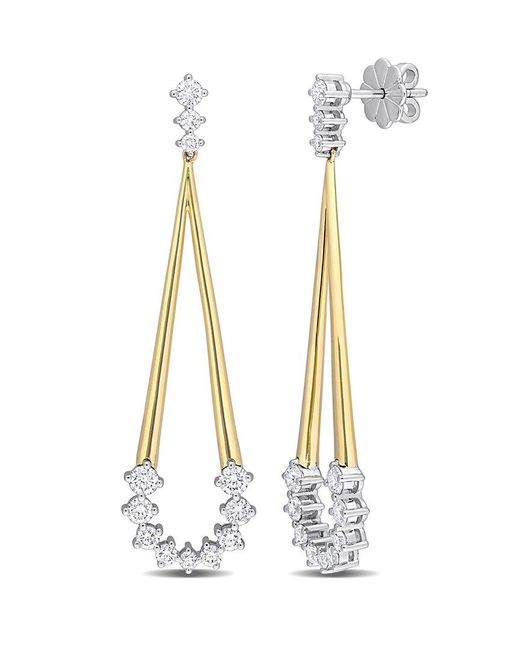 Rina Limor White 14k Two-tone 2.01 Ct. Tw. Diamond Dangle Earrings