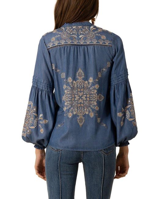Hale Bob Blue Elliott Blouse
