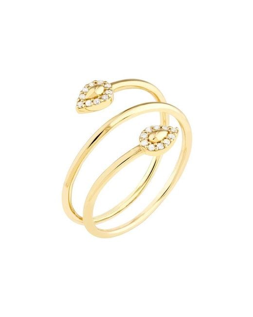 HAWLEY ST Metallic 14K 0.10 Ct. Tw. Diamond Geometric Ring