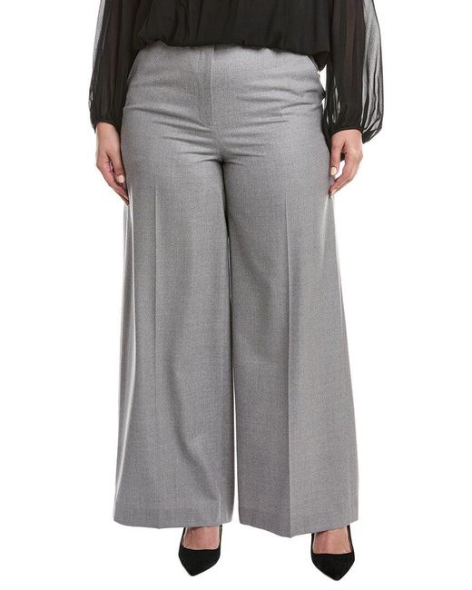 Lafayette 148 New York Gray Thames Wide Leg Pant