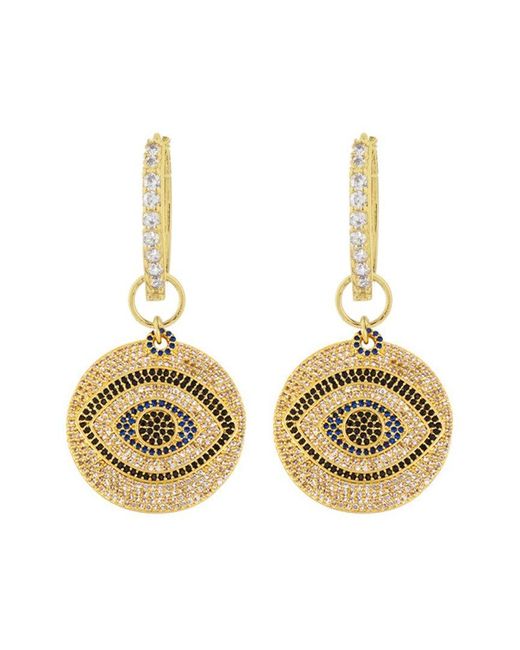 Eye Candy LA Eye Candy Los Angeles Luxe Collection Cz Evil Eye Drop Earrings in Metallic Save