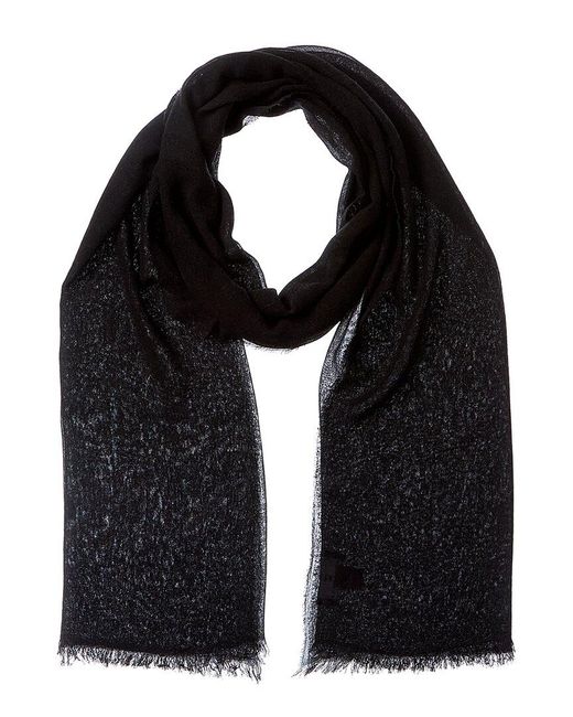 Bruno Magli Black Cashmere-Blend Crinkle Scarf