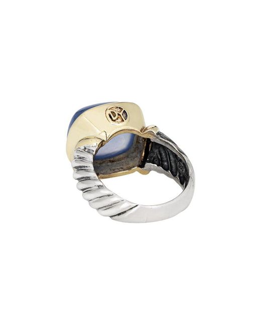 David Yurman Blue Albion 14K & Chalcedony Ring (Authentic Pre-Owned)