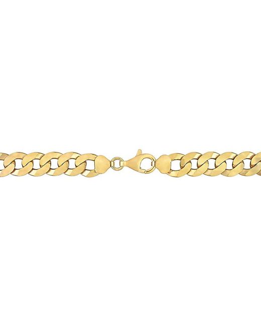 Italian Silver Metallic 18k Over Curb Link Chain Bracelet