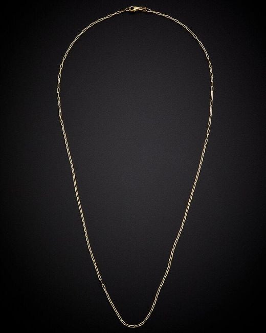 Italian Gold Black 14K 1.5Mm Paperclip Chain Necklace