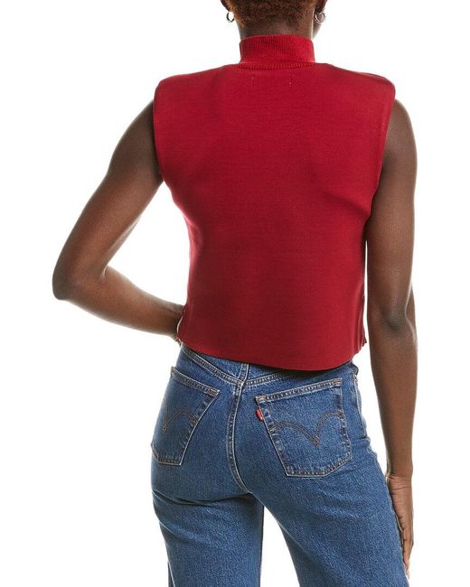 DH New York Red Knit Scuba Top