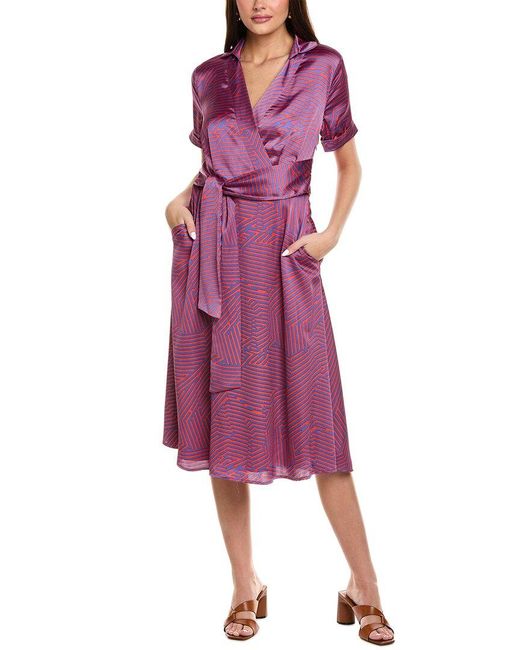 Tahari Purple Midi Dress