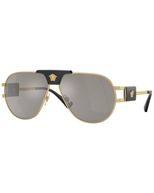 Versace Gray Unisex Ve2252 63mm Sunglasses for men