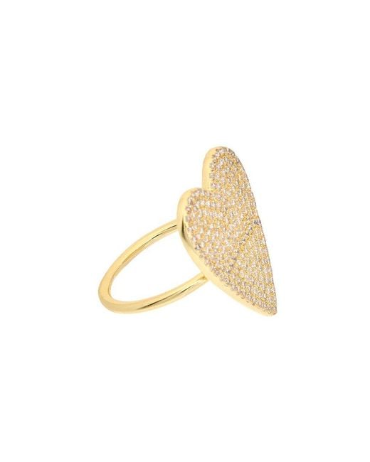 Juvell White 18k Plated Cz Heart Ring