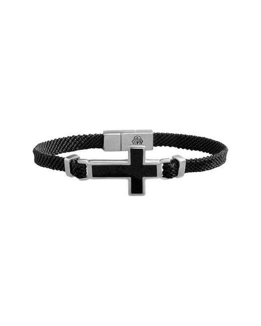 Karma and Luck Black Plated Magnetic Bracelet
