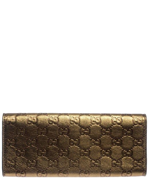 Gucci Metallic Ssima Leather Continental Wallet (Authentic Pre-Owned)