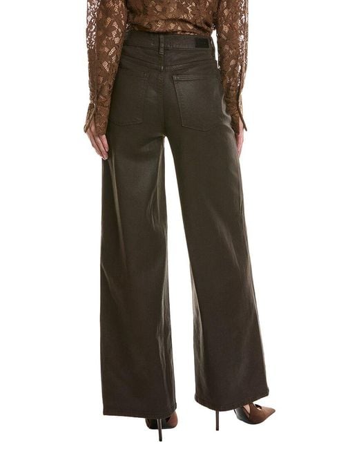 DL1961 Green Hepburn Walnut Coated Wide Leg Jean