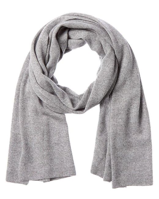 Hannah Rose Gray Lurex Cashmere Scarf