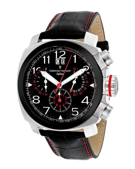 Christian Van Sant Black Grand Python Watch for men