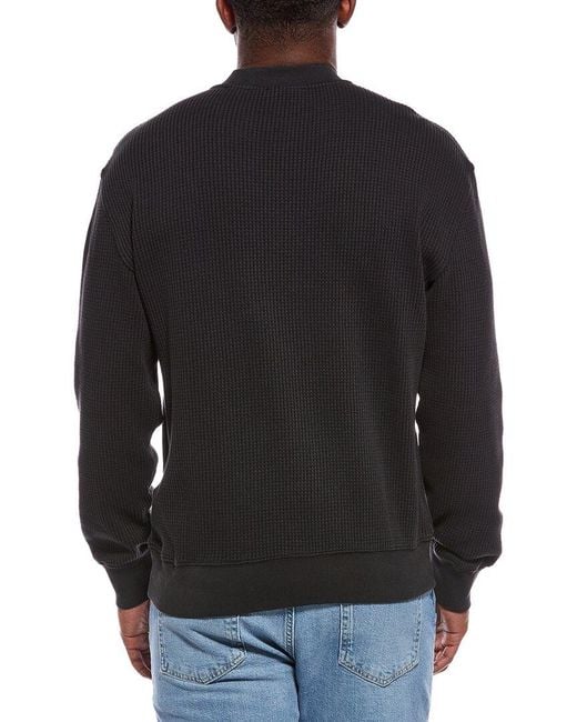 Madewell Black Waffle Knit Crewneck Sweatshirt for men