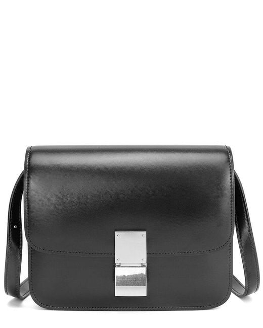Tiffany & Fred Paris Black Smooth Leather Foldover Crossbody