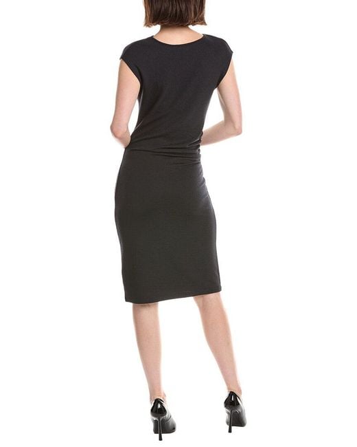 Vince Black Cowl Neck Side Drape Dress