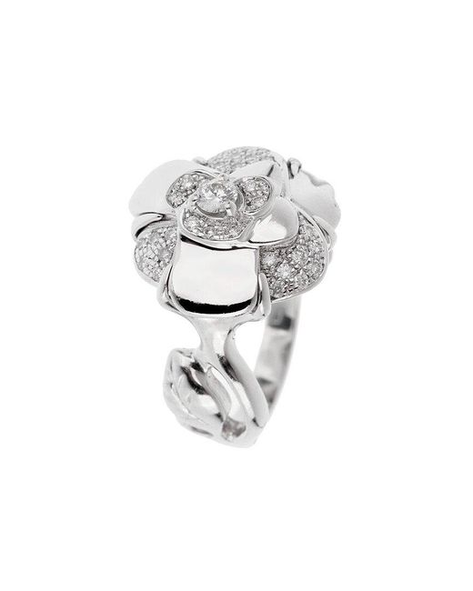 Chanel White 18K 0.40 Ct. Tw. Diamond Camelia Ring (Authentic Pre-Owned)