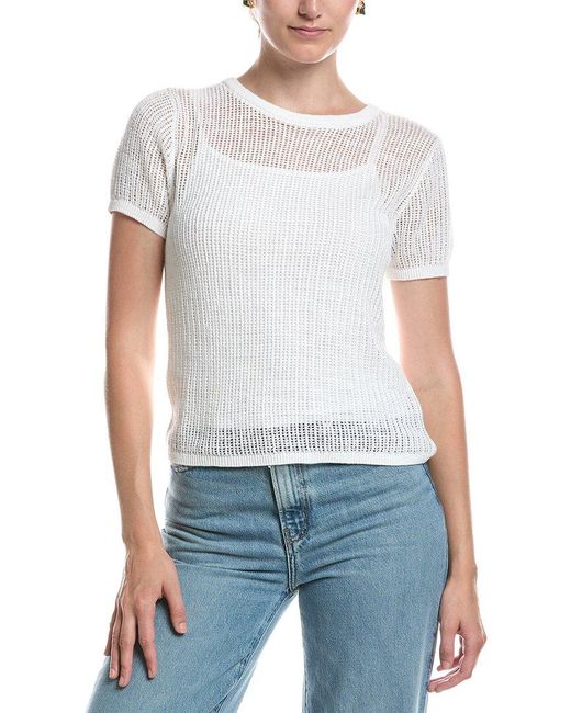 Splendid Blue Yasmine Linen-Blend Sweater