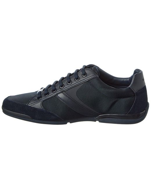 Boss Blue Saturn Canvas & Leather Sneaker for men