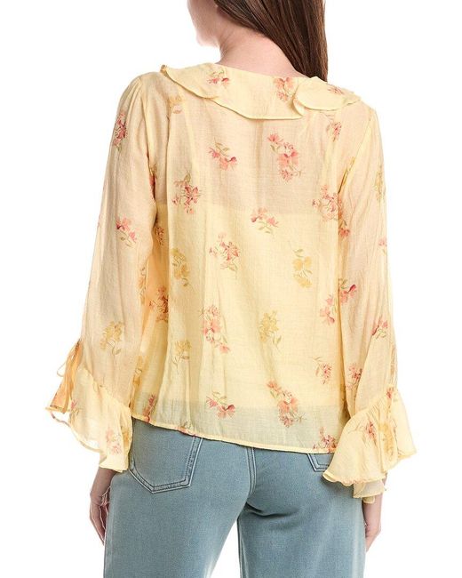 Vince Camuto Natural Ruffle Blouse