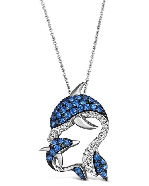Le Vian Blue Le Vian Resort Collection 14k 1.28 Ct. Tw. Diamond & Sapphire Pendant Necklace