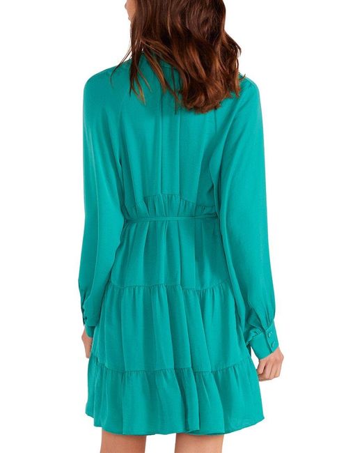 MINKPINK Blue Emma Tiered Shirt Dress
