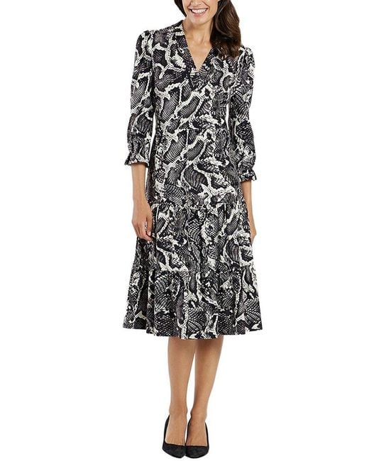 Jude Connally Black Maggie Tiered Midi Dress