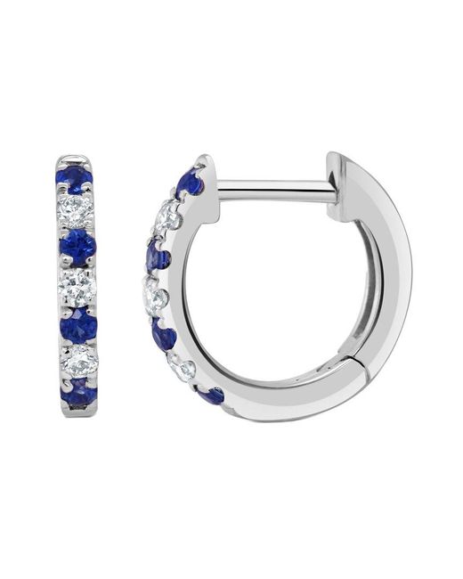 Sabrina Designs Blue 14k 0.24 Ct. Tw. Diamond & Sapphire Huggie Earrings