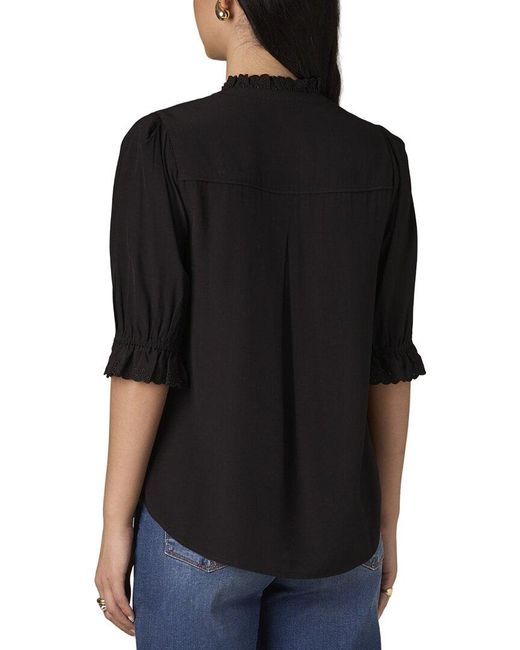 Wit & Wisdom Black Eyelet Woven Top