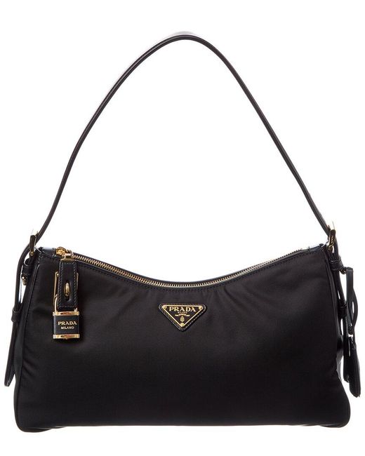 ショルダーバッグ・ポシェット PRADA PRADA AIMEE LARGE CROSSBODY BAG IN RE-NYLON Prada Aimee Large Re-Nylon & Leather Shoulder Bag in Black
