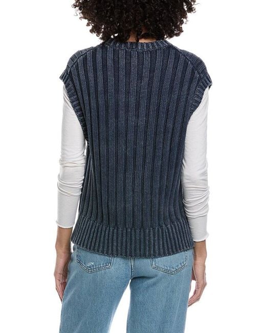 Faherty Brand Blue Sunwashed Sweater Vest