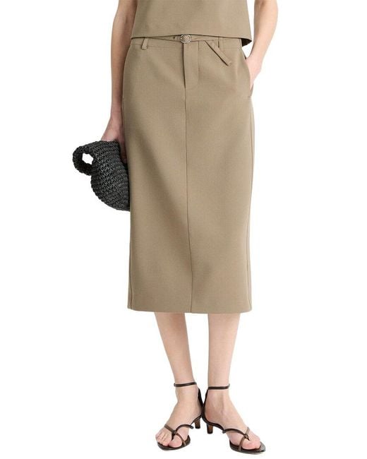 Vince Natural Belted Pencil Skirt