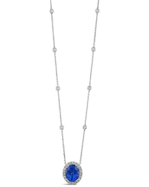 Le Vian White Le Vian 14K 4.96 Ct. Tw. Diamond & Tanzanite Adjustable Necklace