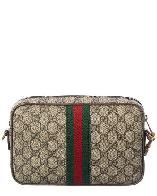 Gucci Gray Ophidia Small Gg Supreme Canvas & Leather Crossbody