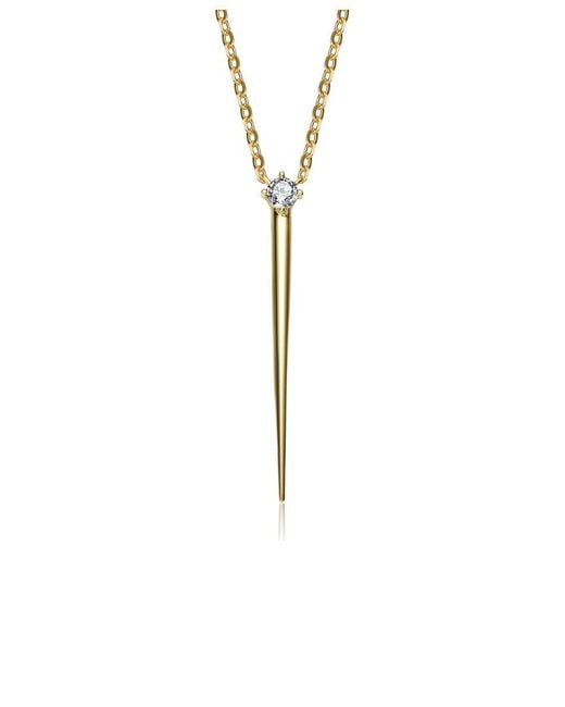 Genevive Jewelry White 14k Over Silver Cz Necklace