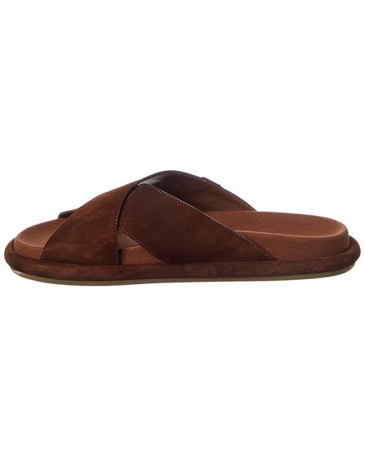 Santoni Brown Suede Sandal