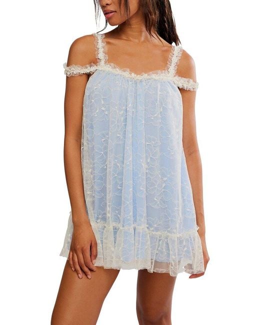 Free People Blue Heartbreaker Mini Dress